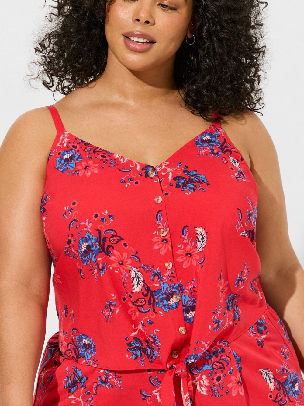 torrid Red Floral Button-Front Cami